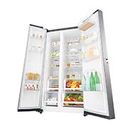 LG 22.1 قدمًا مكعبًا ، ثلاجة جنبًا إلى جنب ، لون فضي بلاتيني ، تشخيص ذكي ، ضاغط خطي عاكس, LS242BBSLN