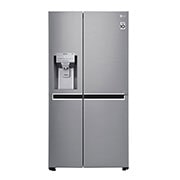 LG 21.2 قدمًا ، ثلاجة جنبًا إلى جنب ، لون فضي بلاتيني ، مقبض جيب ، ضاغط خطي عاكس, LS242BDSLN