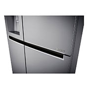 LG 21.2 قدمًا ، ثلاجة جنبًا إلى جنب ، لون فضي بلاتيني ، مقبض جيب ، ضاغط خطي عاكس, LS242BDSLN