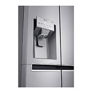 LG 21.2 قدمًا ، ثلاجة جنبًا إلى جنب ، لون فضي بلاتيني ، مقبض جيب ، ضاغط خطي عاكس, LS242BDSLN