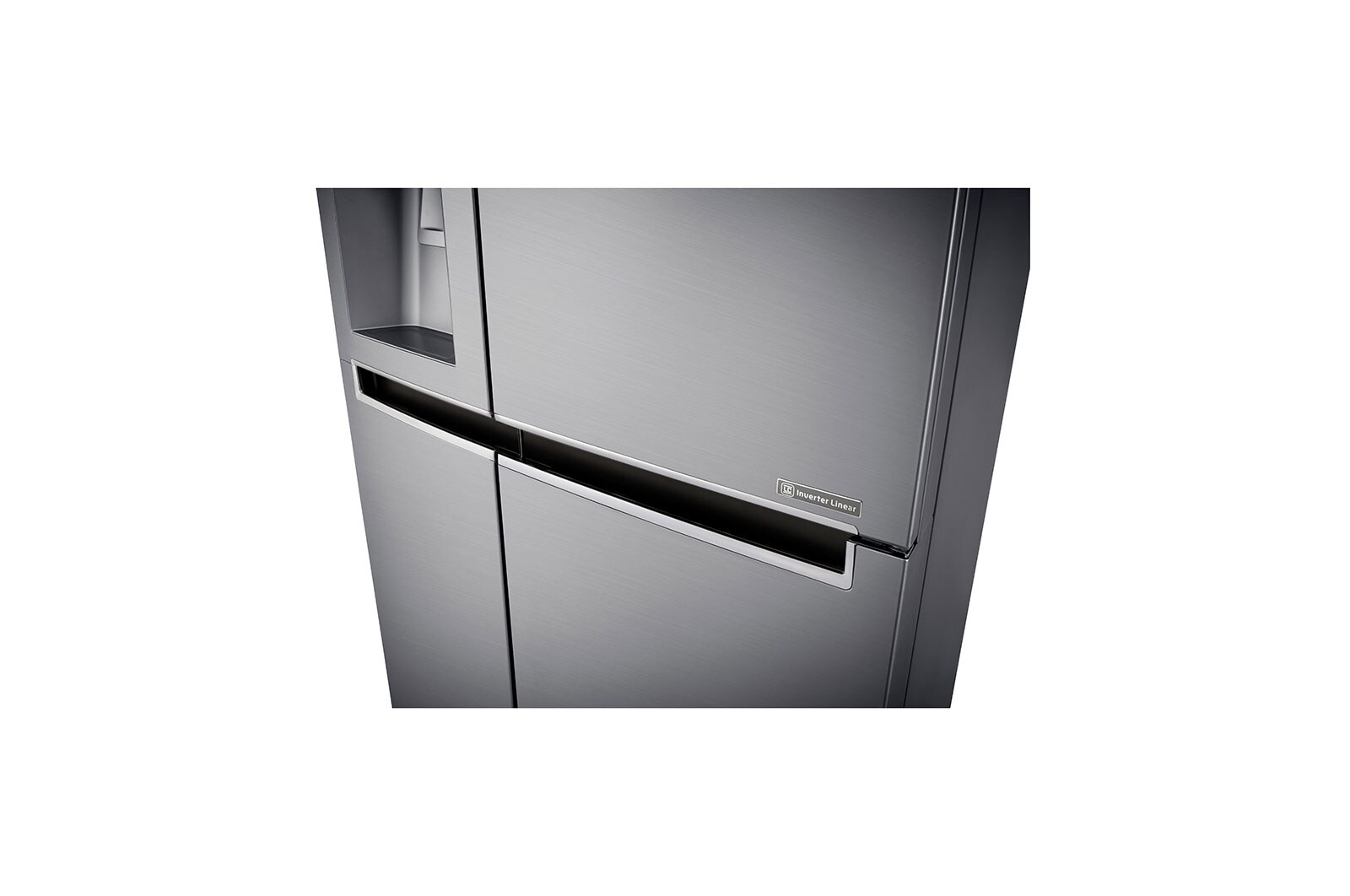 LG 21.2 قدمًا ، ثلاجة جنبًا إلى جنب ، لون فضي بلاتيني ، مقبض جيب ، ضاغط خطي عاكس, LS242BDSLN