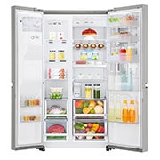 LG 21.2 قدمًا ، ثلاجة جنبًا إلى جنب ، لون فولاذي نوبل ، +InstaView ، Hygiene Fresh، ضاغط خطي عاكس, LS242VBVLN