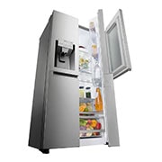 LG 21.2 قدمًا ، ثلاجة جنبًا إلى جنب ، لون فولاذي نوبل ، +InstaView ، Hygiene Fresh، ضاغط خطي عاكس, LS242VBVLN