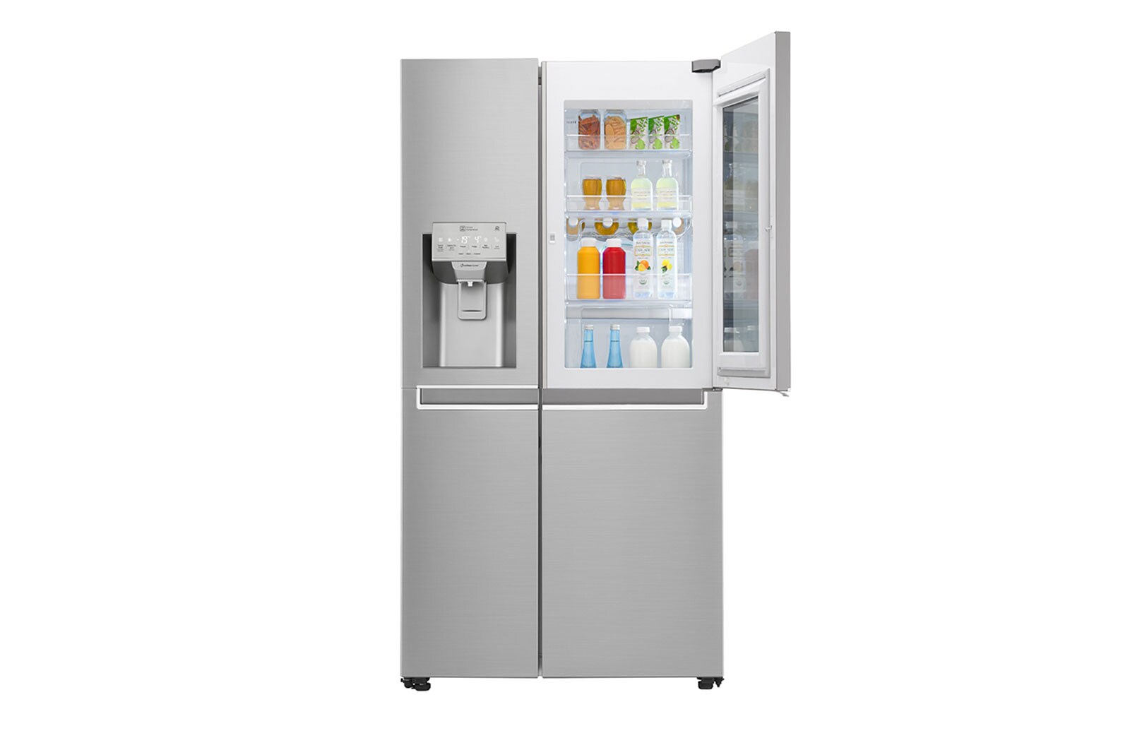LG 21.2 قدمًا ، ثلاجة جنبًا إلى جنب ، لون فولاذي نوبل ، +InstaView ، Hygiene Fresh، ضاغط خطي عاكس, LS242VBVLN
