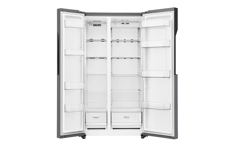 LG 21.6 قدمًا ، ثلاجة جنبًا إلى جنب ، لون جرافيت داكن ، مقبض جيب ، ضاغط خطي عاكس, LS24GBBDLN