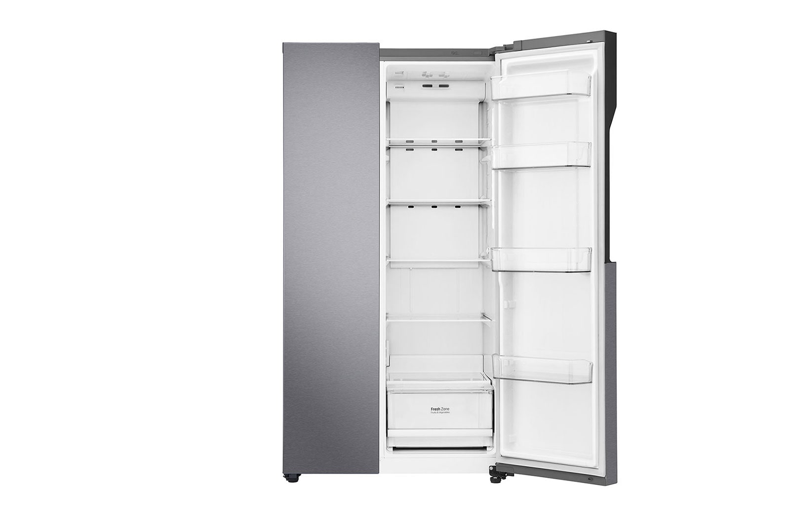 LG 21.6 قدمًا ، ثلاجة جنبًا إلى جنب ، لون جرافيت داكن ، مقبض جيب ، ضاغط خطي عاكس, LS24GBBDLN