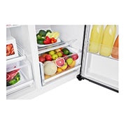 LG 21.6 قدمًا ، ثلاجة جنبًا إلى جنب ، لون جرافيت داكن ، مقبض جيب ، ضاغط خطي عاكس, LS24GBBDLN