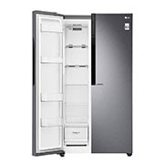 LG 21.6 قدمًا ، ثلاجة جنبًا إلى جنب ، لون جرافيت داكن ، مقبض جيب ، ضاغط خطي عاكس, LS24GBBDLN