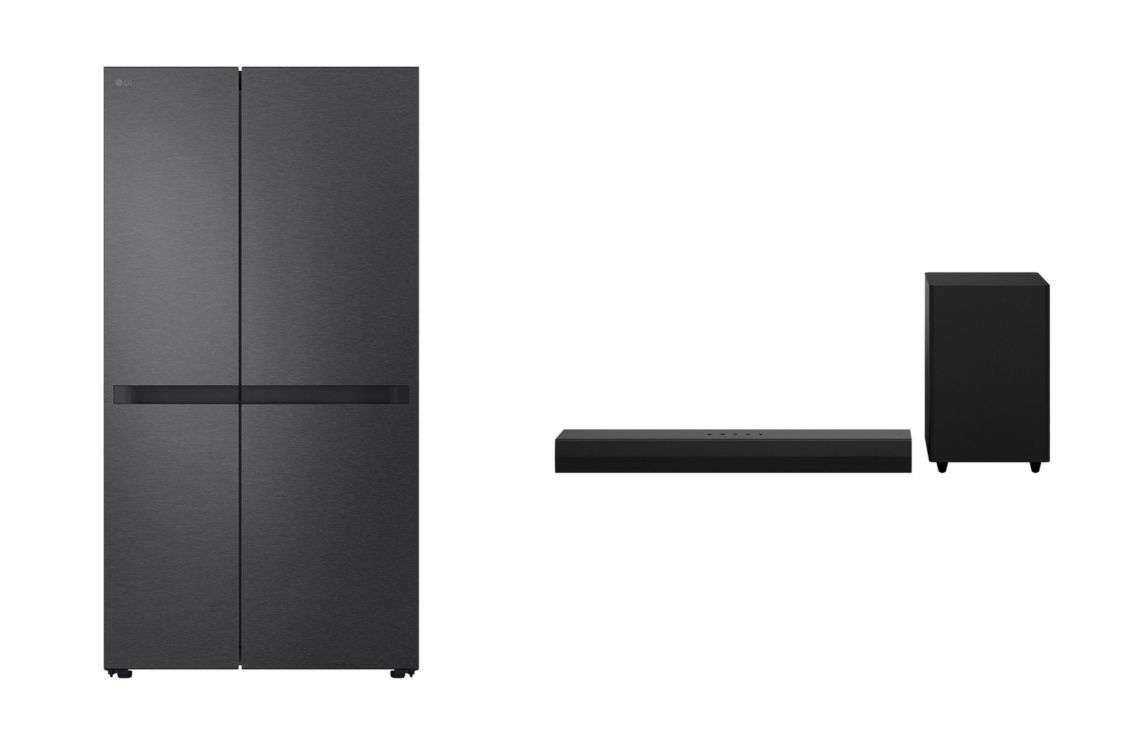 صورة أمامية لـ ثلاجة تبريد علوي | 658 لتر | Multi-Air-Flow + مكبر الصوت LG Soundbar S30A مع WOW Orchestra وواجهة WOW Interface‏ LS25CBBMIK.S30A001