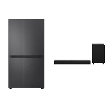 صورة أمامية لـ ثلاجة تبريد علوي | 658 لتر | Multi-Air-Flow + مكبر الصوت LG Soundbar S30A مع WOW Orchestra وواجهة WOW Interface‏ LS25CBBMIK.S30A001