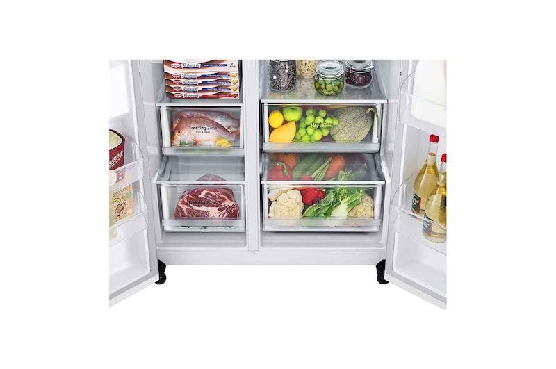 Bottom frizzier  with food