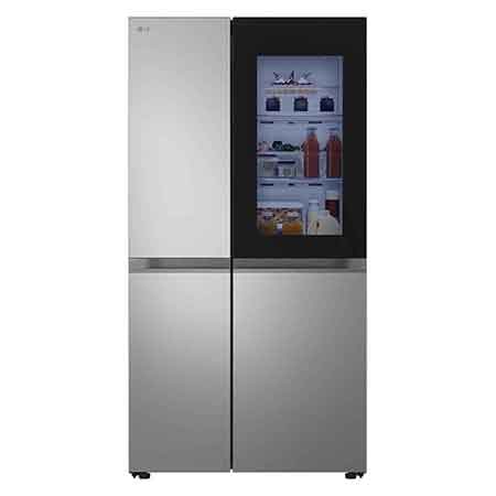 ثلاجة LG بسعة 23.2 قدم مكعب | ثلاجة ببابين | ™InstaView | Door Cooling+ | Smart Inverter Compressor | ThinQ (Wi-Fi) | لون فضي