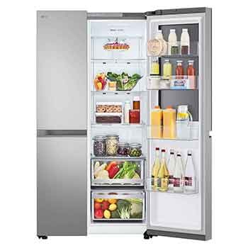 Front view with food  left door open