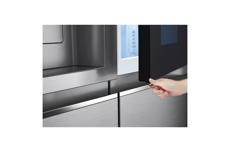 LG 21.7 قدمًا ، ثلاجة جنبًا إلى جنب ، لون فضي بلاتيني ، +InstaView ، Hygiene Fresh، ضاغط خطي عاكس, LS25HVLVLV