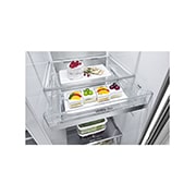 LG 21.7 قدمًا ، ثلاجة جنبًا إلى جنب ، لون فضي بلاتيني ، +InstaView ، Hygiene Fresh، ضاغط خطي عاكس, LS25HVLVLV