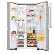 LG 28.1 قدمًا مكعبًا ثلاجة LG Instaview باب في الباب ، لون فولاذي نوبل ، Instaview / باب داخل الباب ، سهولة الوصول إلى مفضلتك ، فقدان أقل للهواء البارد ، +Hygiene Fresh ، تدفق هواء متعدد ، ضاغط خطي عاكس., LS312VBVLN