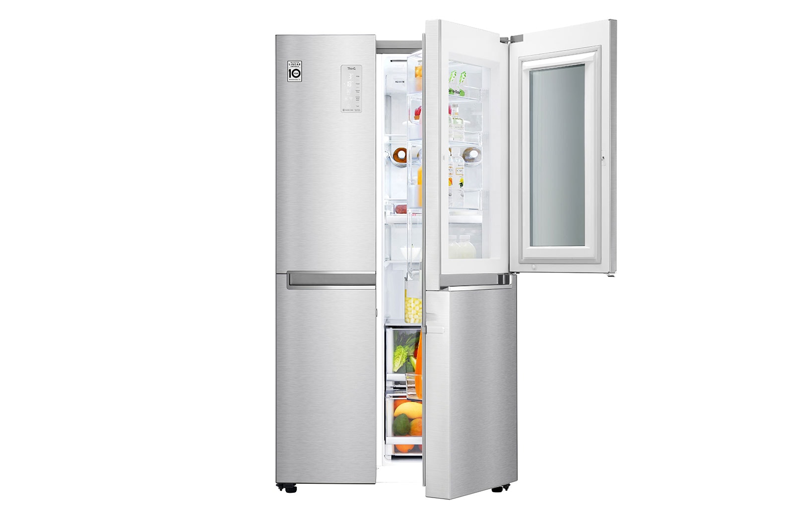 LG 28.1 قدمًا مكعبًا ثلاجة LG Instaview باب في الباب ، لون فولاذي نوبل ، Instaview / باب داخل الباب ، سهولة الوصول إلى مفضلتك ، فقدان أقل للهواء البارد ، +Hygiene Fresh ، تدفق هواء متعدد ، ضاغط خطي عاكس., LS312VBVLN