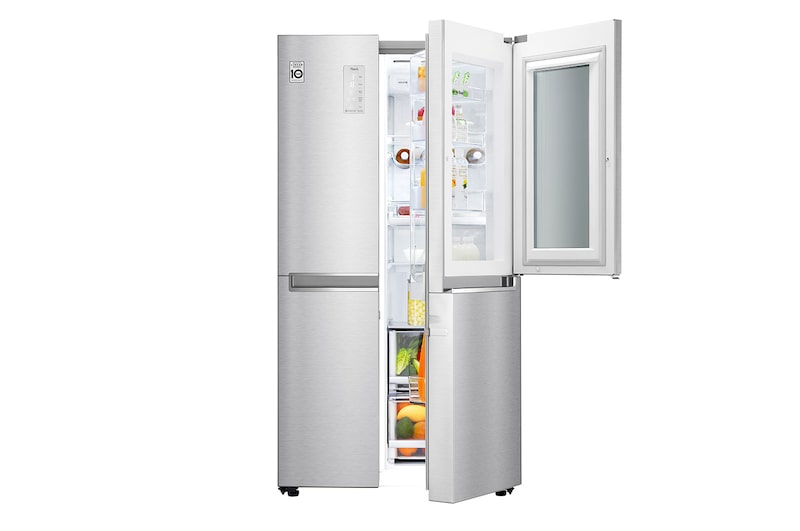 LG 28.1 قدمًا مكعبًا ثلاجة LG Instaview باب في الباب ، لون فولاذي نوبل ، Instaview / باب داخل الباب ، سهولة الوصول إلى مفضلتك ، فقدان أقل للهواء البارد ، +Hygiene Fresh ، تدفق هواء متعدد ، ضاغط خطي عاكس., LS312VBVLN