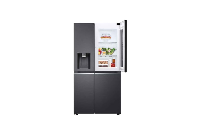 LG 25.5 Cu.Ft, Side By Side Refrigerator, Platinum Silver  Color, InstaView, Hygiene Fresh+, Inverter Linear Compressor, LS32HVDMLV