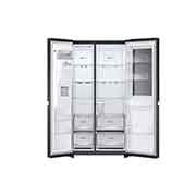 LG 25.5 Cu.Ft, Side By Side Refrigerator, Platinum Silver  Color, InstaView, Hygiene Fresh+, Inverter Linear Compressor, LS32HVDMLV