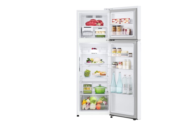 front door open view with food