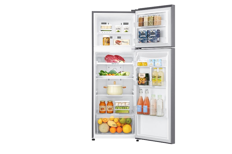 LG 11 قدم مكعب ، ثلاجة بفريزر علوي ، لون جرافيت داكن ، ضاغط عاكس, LT12CBBDIN