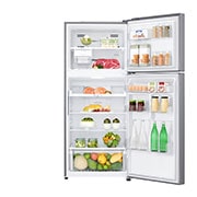 LG 13.9 قدمًا مكعبًا ، ثلاجة بفريزر علوي ، لون فضي بلاتيني ، تدفق هواء متعدد ، ضاغط عاكس ذكي , LT15CBBSLN