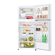 LG 13.9 قدمًا مكعبًا ، ثلاجة بفريزر علوي ، لون أبيض ، تدفق هواء متعدد ، ضاغط عاكس ذكي, LT15CBBWLN