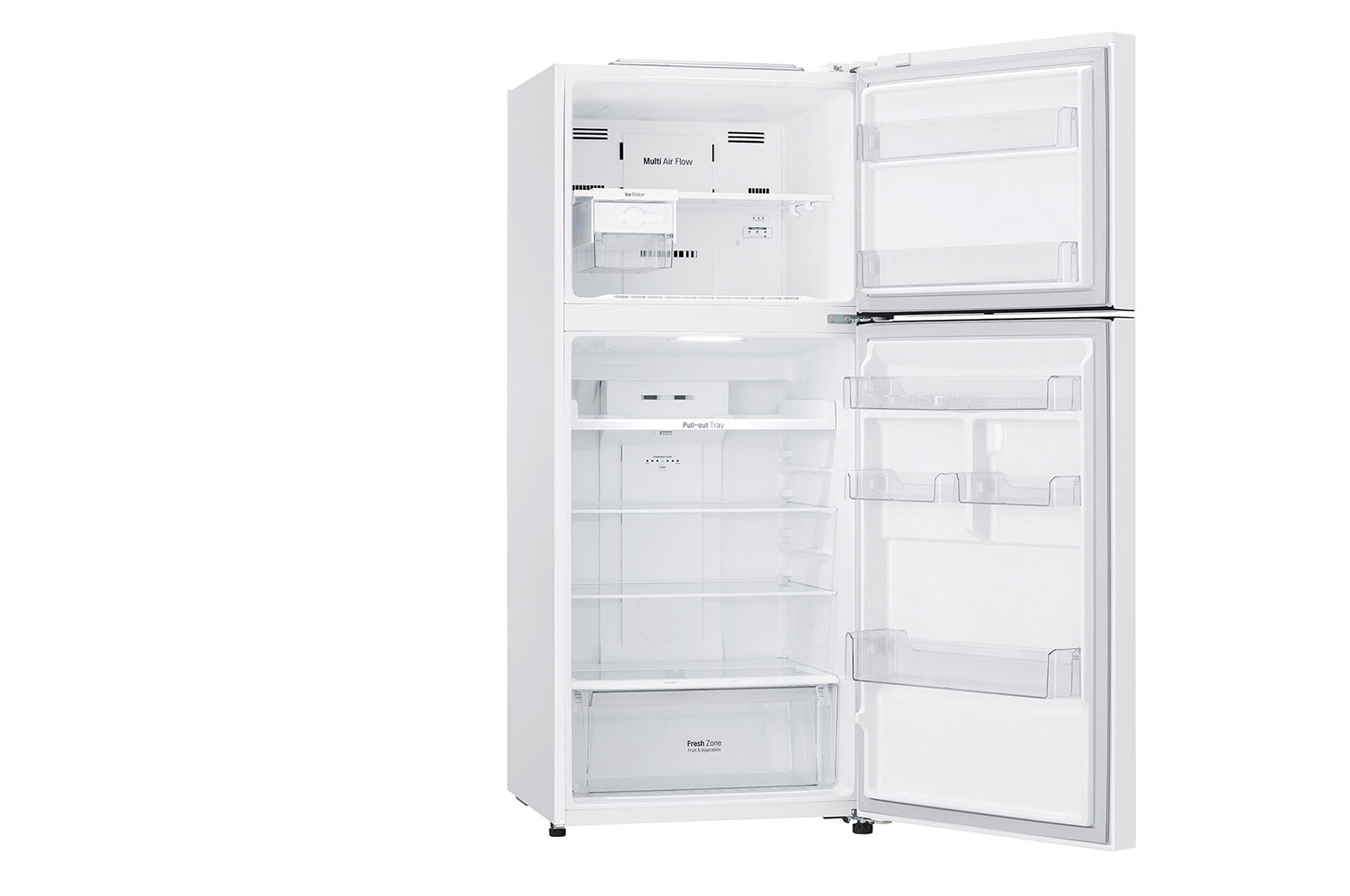 LG 13.9 قدمًا مكعبًا ، ثلاجة بفريزر علوي ، لون أبيض ، تدفق هواء متعدد ، ضاغط عاكس ذكي, LT15CBBWLN