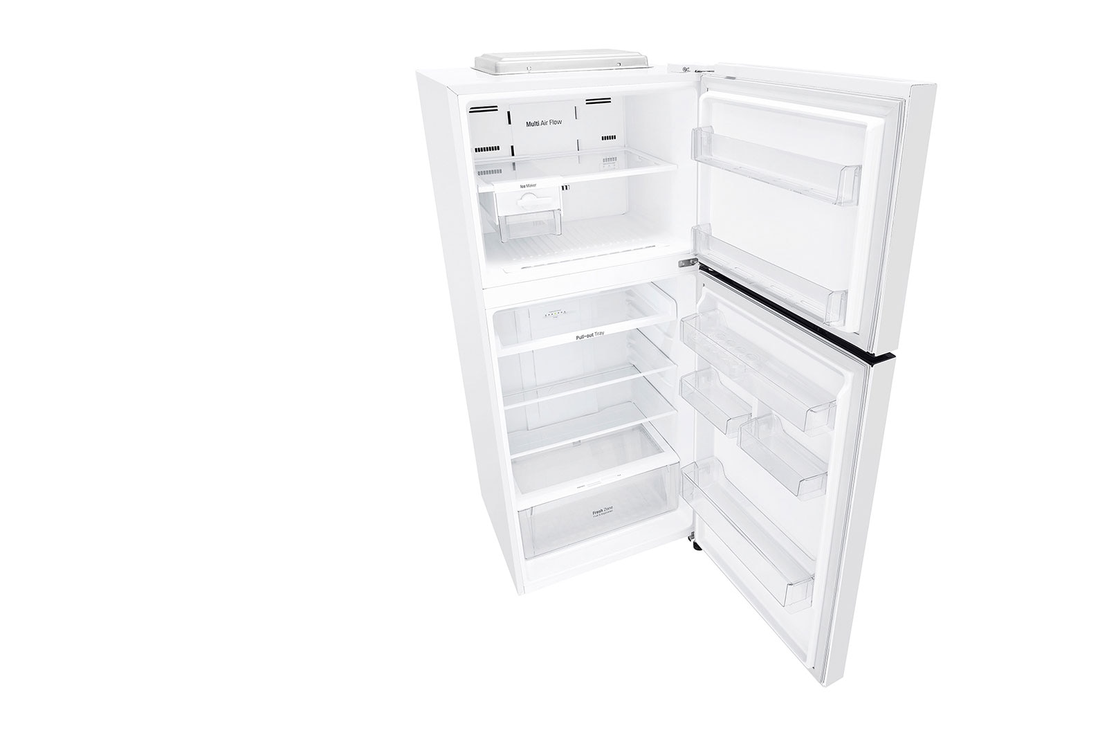 LG 13.9 قدمًا مكعبًا ، ثلاجة بفريزر علوي ، لون أبيض ، تدفق هواء متعدد ، ضاغط عاكس ذكي, LT15CBBWLN