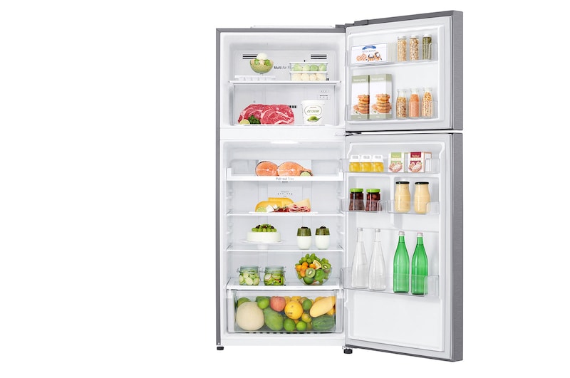 LG 13.9 قدم ثلاجة بفريزر علوي ، جرافيت غامق ، تدفق هواء متعدد ، ضاغط عاكس ذكي, LT15GBBDIN