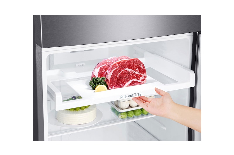 LG 13.9 قدم ثلاجة بفريزر علوي ، جرافيت غامق ، تدفق هواء متعدد ، ضاغط عاكس ذكي, LT15GBBDIN