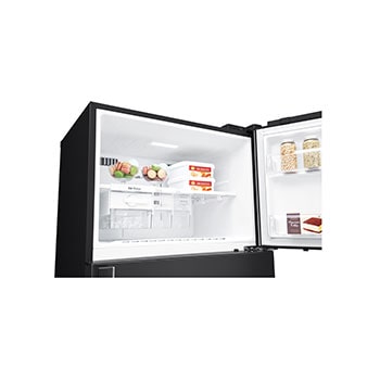 Top freezer with food