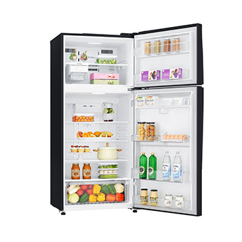 Right view door open with food