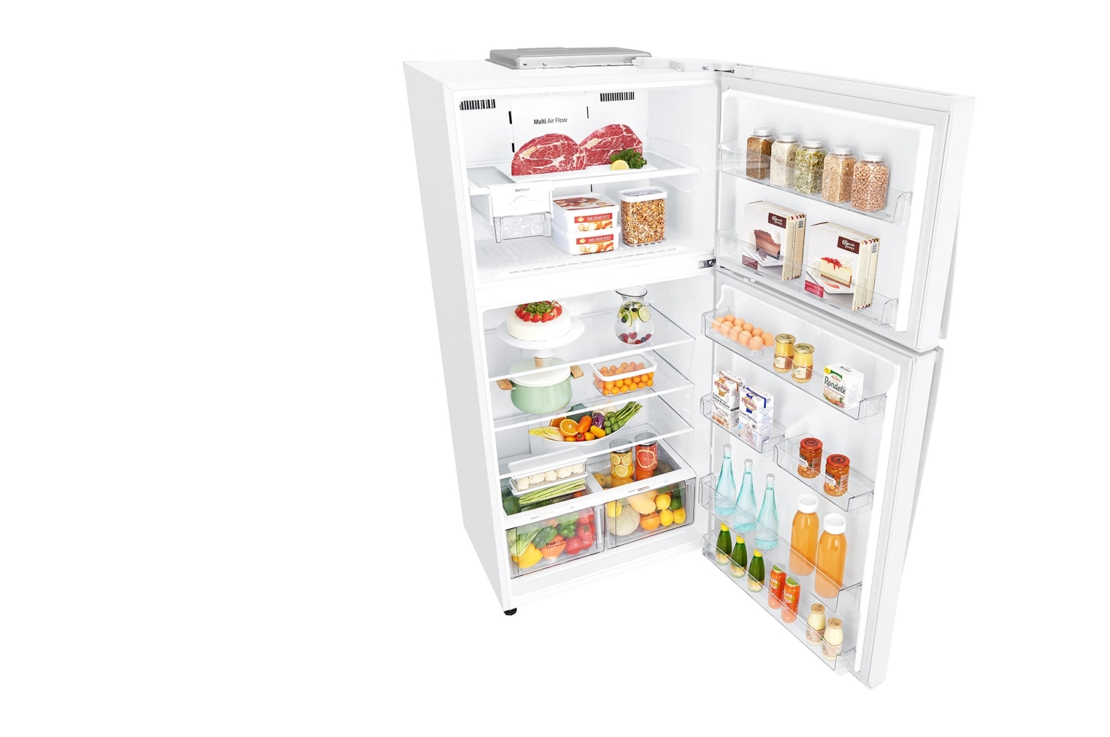 LG ثلاجة | علوي| 18 قدم | LinearCooling | Inverter| DoorCooling⁺™ | إضاءة LED, LT19CBBWIN