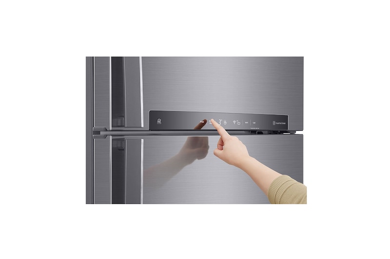 LG 17.9 قدمًا مكعبًا ، ثلاجة بفريزر علوي ، لون فضي بلاتيني ، تكنولوجيا ThinQ (wifi) ، تدفق هواء متعدد ، ضاغط خطي عاكس موفر للطاقة, LT19HBHSLN