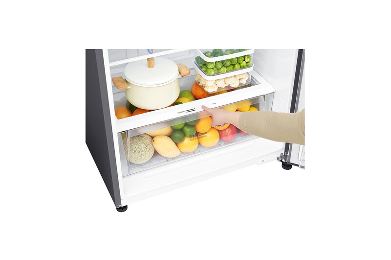 LG 17.9 قدمًا مكعبًا ، ثلاجة بفريزر علوي ، لون فضي بلاتيني ، تكنولوجيا ThinQ (wifi) ، تدفق هواء متعدد ، ضاغط خطي عاكس موفر للطاقة, LT19HBHSLN