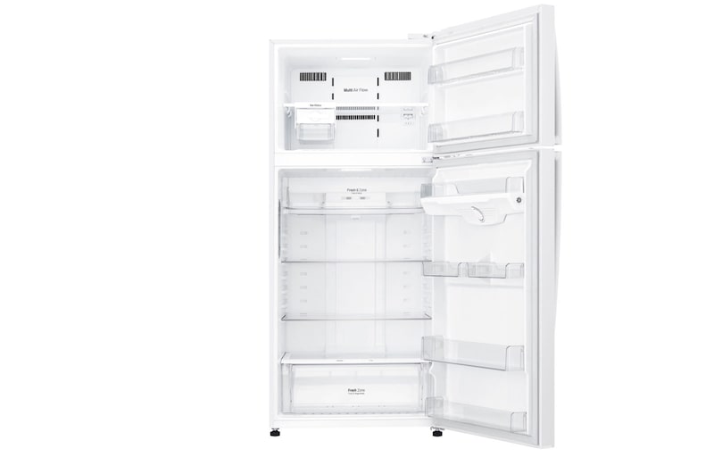 LG 17.9 قدمًا مكعبًا ، ثلاجة بفريزر علوي ، لون أبيض ، تكنولوجيا ThinQ (wifi) ، تدفق هواء متعدد ، ضاغط خطي عاكس موفر للطاقة, LT19HBHWLN