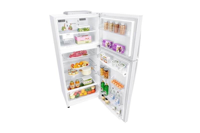 LG 17.9 قدمًا مكعبًا ، ثلاجة بفريزر علوي ، لون أبيض ، تكنولوجيا ThinQ (wifi) ، تدفق هواء متعدد ، ضاغط خطي عاكس موفر للطاقة, LT19HBHWLN