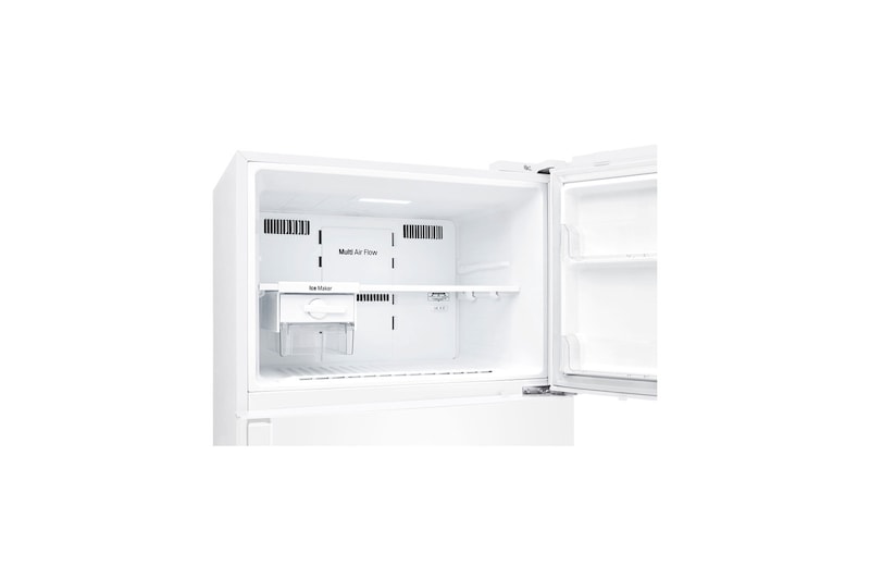 LG 17.9 قدمًا مكعبًا ، ثلاجة بفريزر علوي ، لون أبيض ، تكنولوجيا ThinQ (wifi) ، تدفق هواء متعدد ، ضاغط خطي عاكس موفر للطاقة, LT19HBHWLN