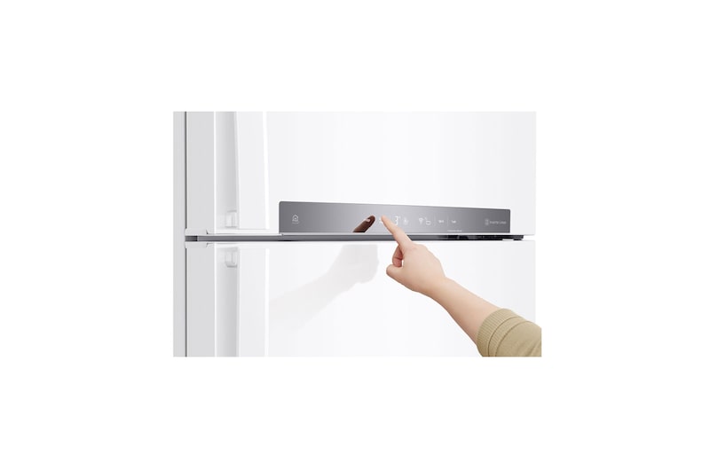 LG 17.9 قدمًا مكعبًا ، ثلاجة بفريزر علوي ، لون أبيض ، تكنولوجيا ThinQ (wifi) ، تدفق هواء متعدد ، ضاغط خطي عاكس موفر للطاقة, LT19HBHWLN