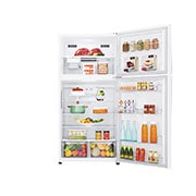 front door open view with food