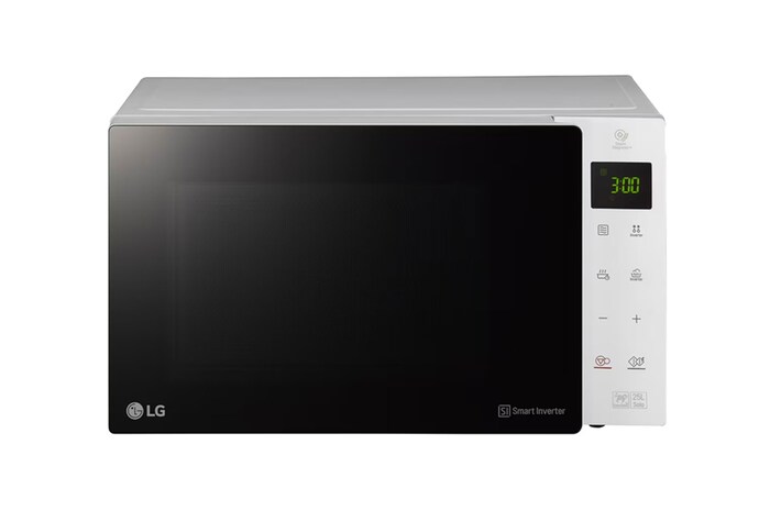 Front view of microwave oven