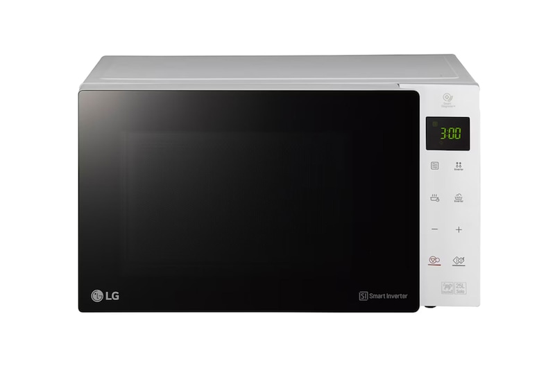 Front view of microwave oven