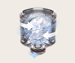 صورة لتدفق موجات المياه الديناميكية من اليمين واليسار في TurboDrum