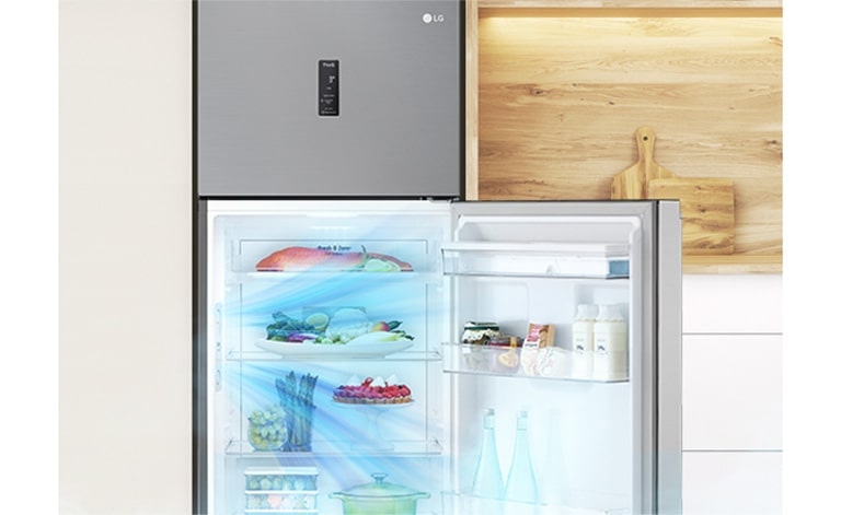 تعمل وظيفة Smart Fresh Air حتى عندما يكون باب الثلاجة مفتوحًا.