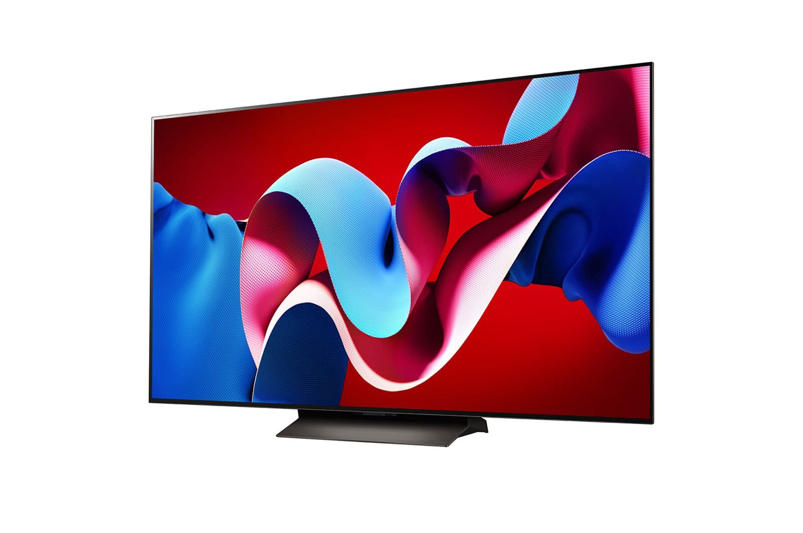 صورة جانبية بزاوية مائلة لليسار لتلفزيون LG OLED evo TV،‏ OLED C4