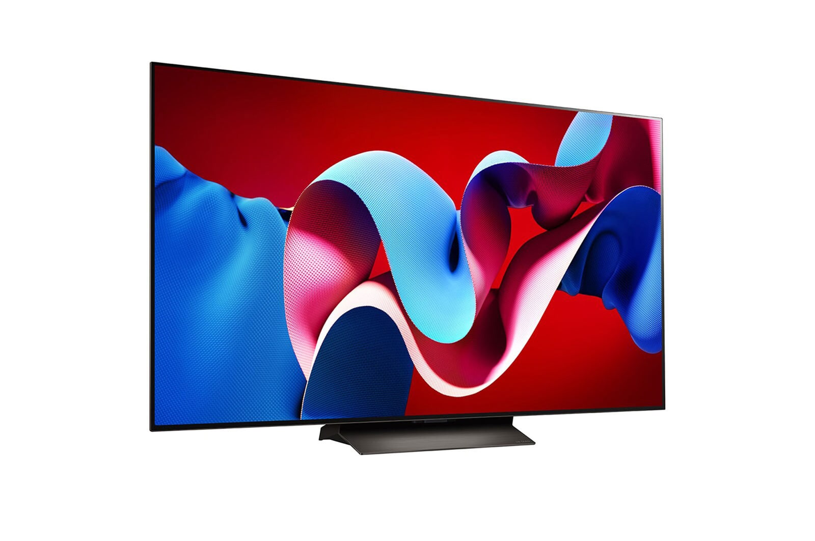 صورة جانبية بزاوية مائلة لليمين لتلفزيون LG OLED evo TV،‏ OLED C4