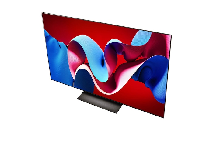 صورة بزاوية من الأعلى لتلفزيون LG OLED evo TV،‏ OLED C4