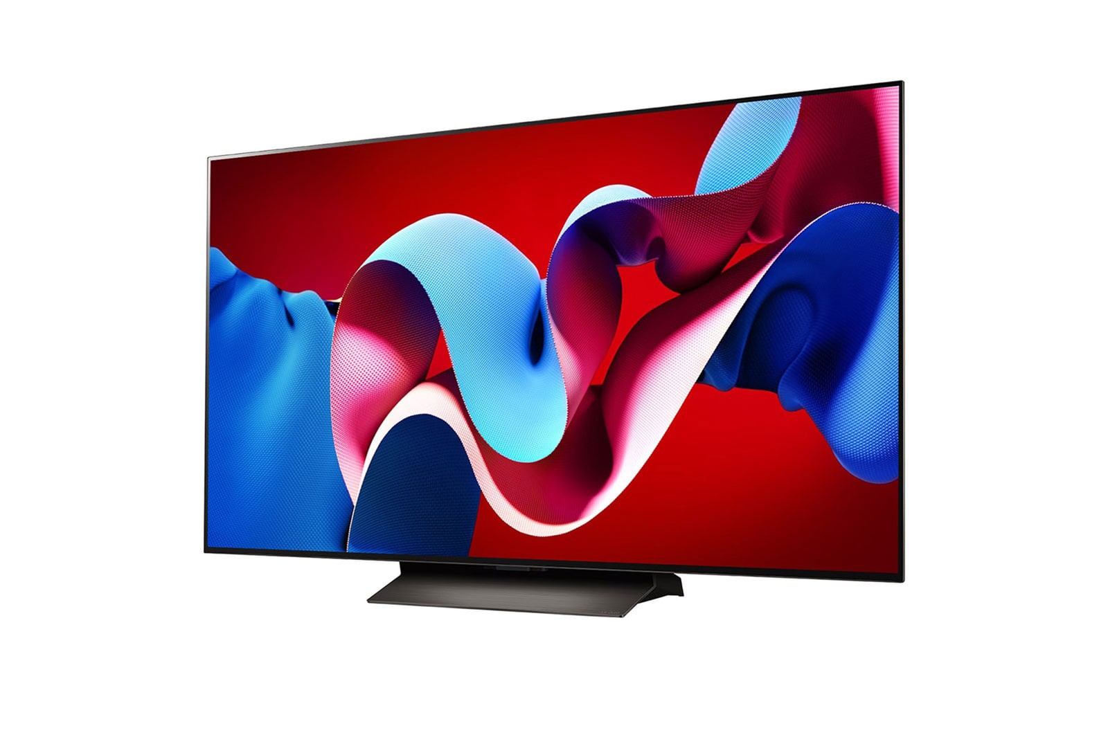 صورة جانبية بزاوية مائلة لليسار لتلفزيون LG OLED evo TV،‏ OLED C4